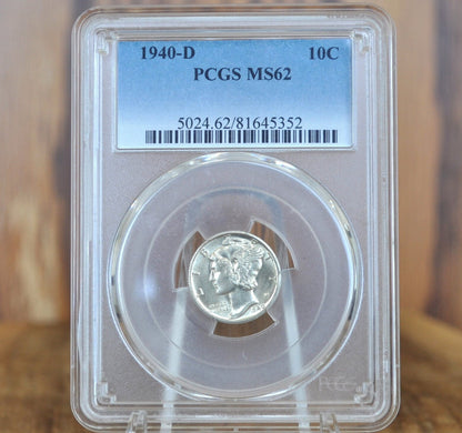 1940 Mercury Silver Dime PDS -Choose by Mint: P,D,S- XF-AU (Extremely Fine +) Grade - 1940S Silver Dime 1940D Winged Liberty Dime 1940P Dime