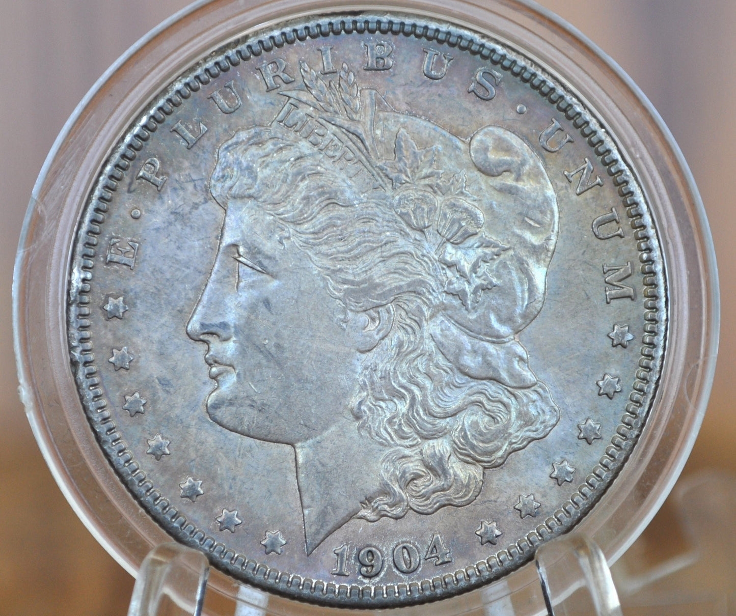 1904 Morgan Silver Dollar - MS63 (Choice Uncirculated), Beautifully Toned - 1904 Morgan Dollar - 1904 Silver Dollar - No Mint Mark - Better