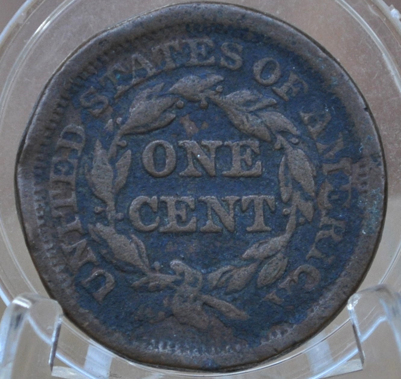 1853 Braided Hair Large Cent - VG-F Details, Corrosion - 1853 Coronet Cent 1853 US Large Cent Braided Hair 1839 to 1857