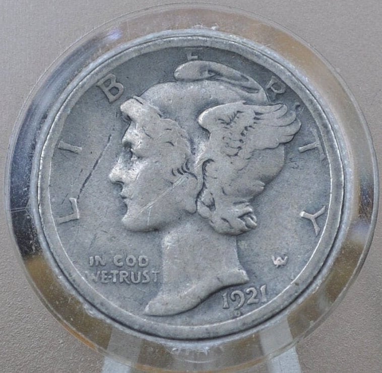 1921 P&D Mercury Silver Dimes -Key Date- Choose by Mint and Grade - Philadelphia and Denver Mints - 1921 Winged Liberty Head Dime 1921 Dime