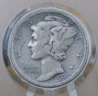 1921 P&D Mercury Silver Dimes -Key Date- Choose by Mint and Grade - Philadelphia and Denver Mints - 1921 Winged Liberty Head Dime 1921 Dime