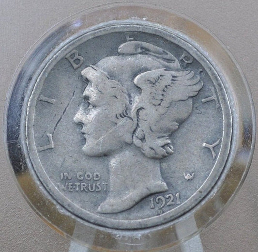 1921 P&D Mercury Silver Dimes -Key Date- Choose by Mint and Grade - Philadelphia and Denver Mints - 1921 Winged Liberty Head Dime 1921 Dime