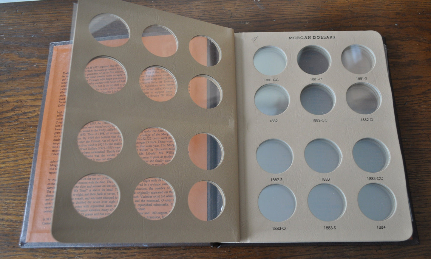 Dansco Morgan Dollar Album 1878-1890, Used, No. 7178 Morgan Silver Dollars, Dansco Album