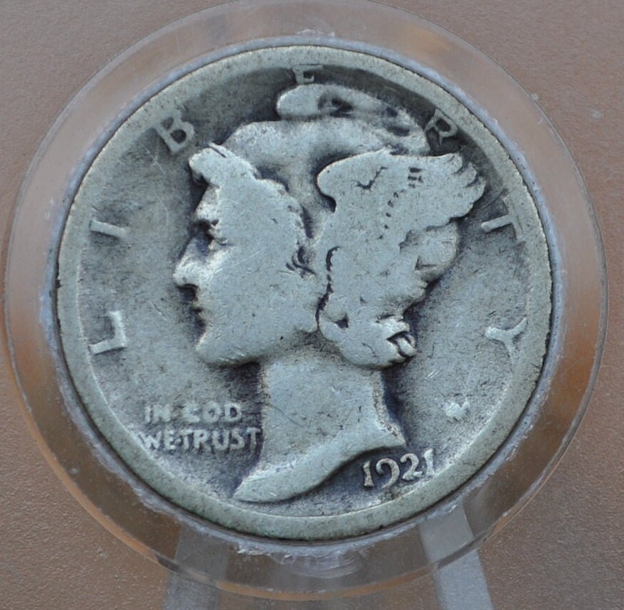 1921 P&D Mercury Silver Dimes -Key Date- Choose by Mint and Grade - Philadelphia and Denver Mints - 1921 Winged Liberty Head Dime 1921 Dime