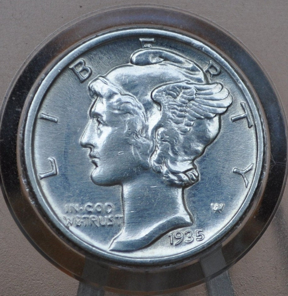 1935 Mercury Silver Dime P,D,S - Choose by Mint Mark and Grade - 1935 Silver Dime 1935 D Mercury Dime 1935 S Winged Liberty Head Dime