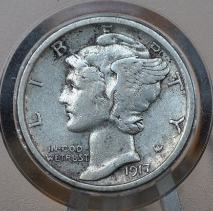 1917-S Mercury Silver Dime - Choose By Grade - San Francisco Mint - 1917 S Winged Liberty Head Dime - Silver Us Dime 1917 S Mercury