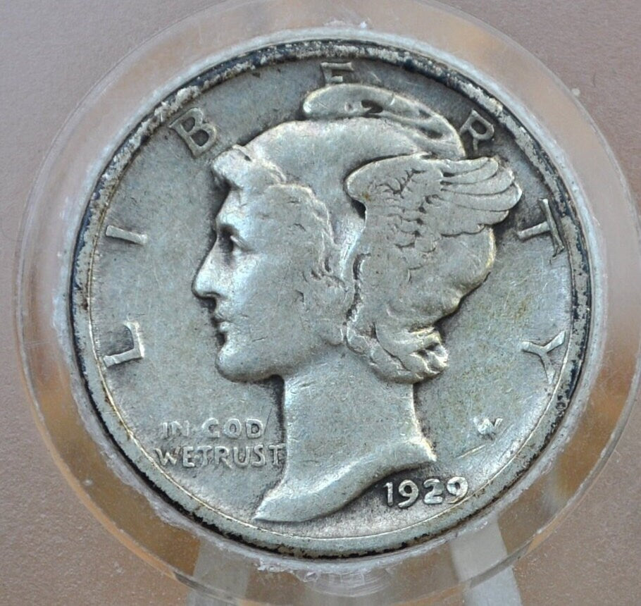 1929-D Mercury Silver Dime - Choose by Grade - Denver Mint - 1929 D Winged Liberty Head Dime - 1929 D Silver Dime Mercury Dime 1929 D