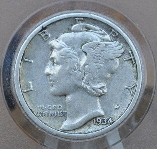 1934-D Mercury Dime - Choose by Grade - Denver Mint - Winged Liberty Head Dime 1934D - Silver Dime 1934 D