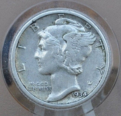 1934-D Mercury Dime - Choose by Grade - Denver Mint - Winged Liberty Head Dime 1934D - Silver Dime 1934 D