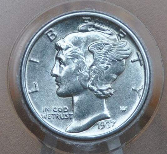 1937 Mercury Silver Dime - Choose by grade - Philadelphia Mint - 1937 P Winged Liberty Head Silver Dime 1937P Dime