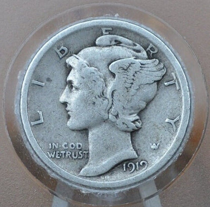 1919 Mercury Silver Dime - Choose by Grade / Condition - Philadelphia Mint - 1919 P Winged Liberty Head Silver Dime 1919 P