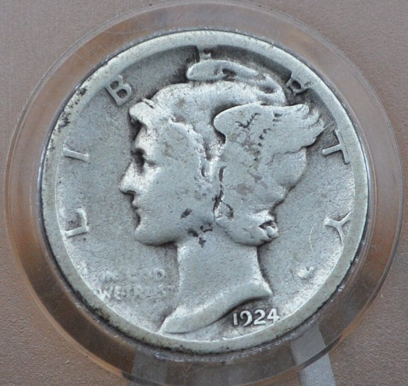 1924-D Mercury Silver Dime - Choose by Grade / Condition - Denver Mint - 1924 D Winged Liberty Head Silver Dime Mercury 1924 D