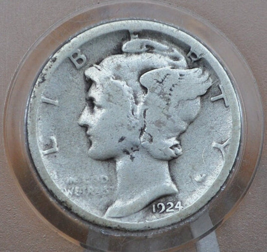 1924-D Mercury Silver Dime - Choose by Grade / Condition - Denver Mint - 1924 D Winged Liberty Head Silver Dime Mercury 1924 D