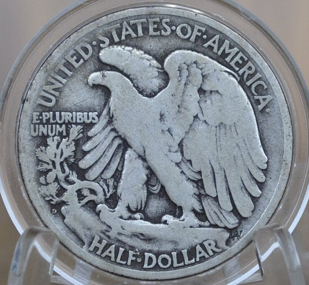 1919-D Walking Liberty Half Dollar - Choose by Grade - Silver Half Dollar 1919 D - Denver Mint 1919 D Wlh 1919 D Half Dollar, Semi-Key Date
