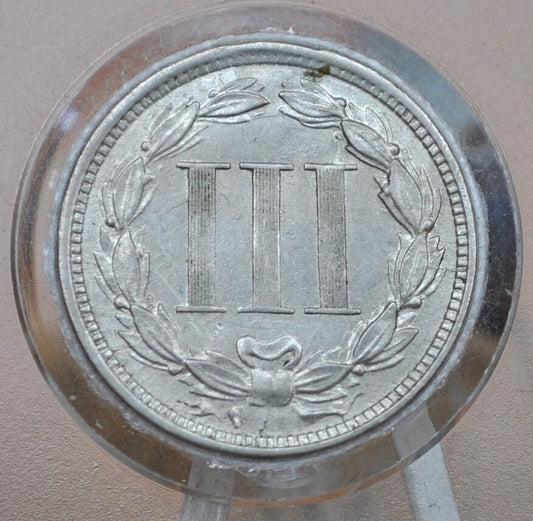 1866 Three Cent "Nickel" Us Coin - Civil War Era - Great Condition - Choose by Grade / Condition - Us 3 Cent Coins