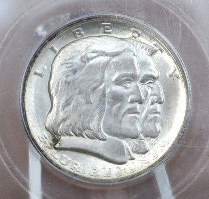 Authentic 1936 Long Island Tercentenary Silver Half Dollar - MS60+ (Uncirculated), Toned - Long Island Commemorative Half Dollar 1936