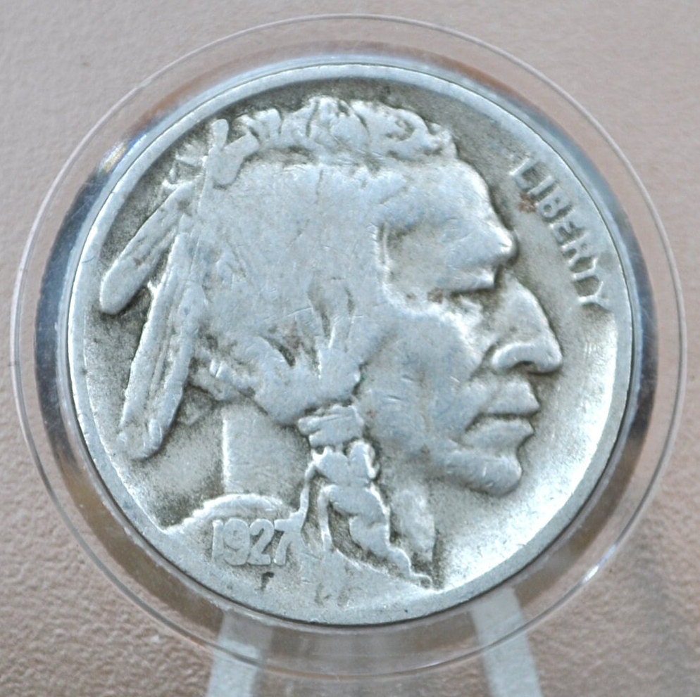 1927-D Buffalo Nickel - VG (Very Good) Grade / Condition - 1927 D Indian Head Nickel 1927D Nickel