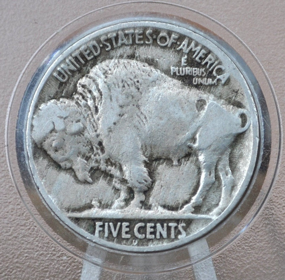 1925-D Buffalo Nickel - G (Good) Grade / Condition - Denver Mint - Vintage US Coin - 1925D Buffalo Nickel Indian Head Nickel 1925 D