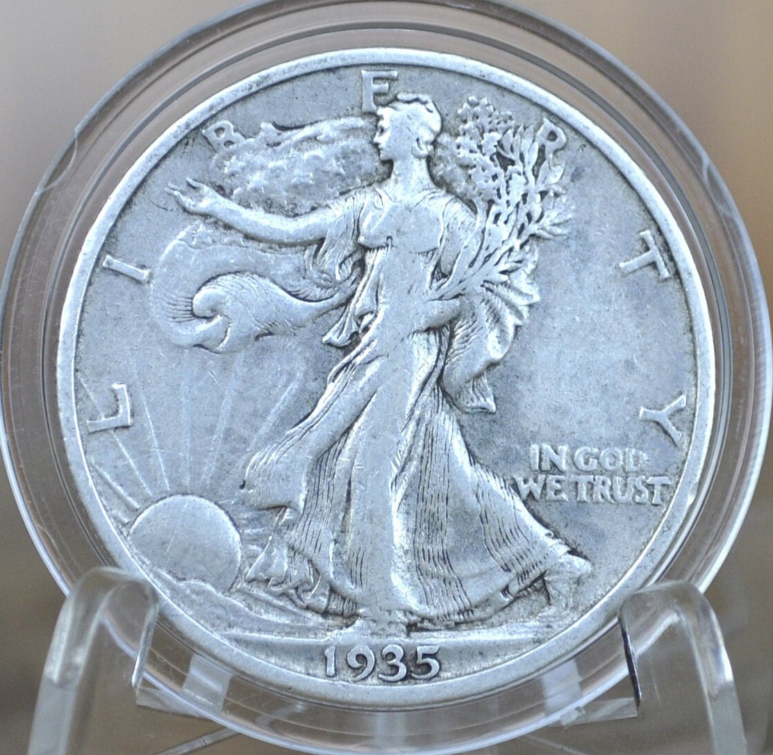 1935-S Walking Liberty Silver Half Dollar - Choose By Grade - San Francisco Mint- Half Dollar 1935 S Wlh 1935S