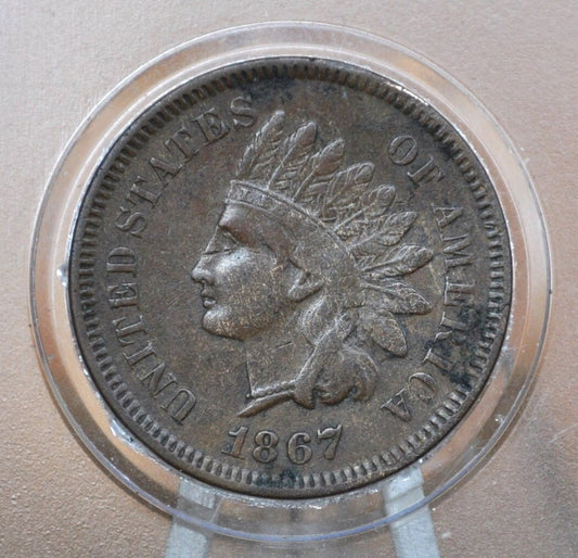 1867 Indian Head Penny - Key Date - Choose by Grade / Condition - Civil War Era Coin - 1867 Cent
