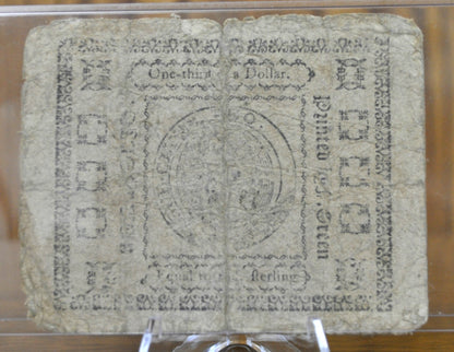 1775 State of Maryland 1/3 Dollar December 7th 1775 - Continental Currency - Dec 7th 1775 One Third Dollar Note - MD-81 - MD 12/7/1775, Colo