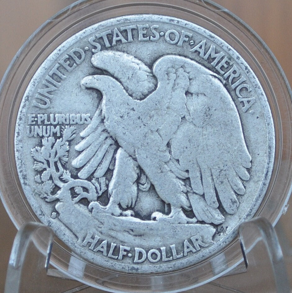 1933-S Walking Liberty Silver Half Dollar - F (Fine) Grade / Condition - San Francisco Mint - 1933S 1933 S Half Dollar - WLH 1933 S