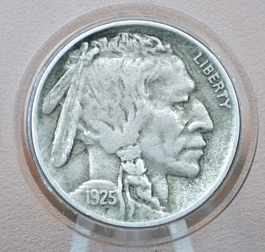 1925 Buffalo Nickel - G-VF (Good to Very Fine), Choose by Grade - Vintage US Coin - Buffalo Nickels - 1925 US 1925 Indian Head Nickel 1925
