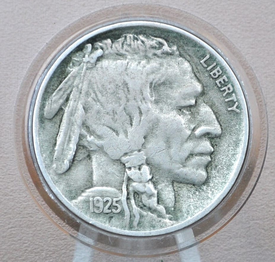 1925 Buffalo Nickel - Choose by Grade - Vintage US Coin - Buffalo Nickels - 1925 US 1925 Indian Head Nickel 1925