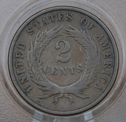 1870 Two Cent US Coin - VG-F (Very Good to Fine) Grade / Condition - Civil War Era - 1870 2 Cent Piece 1870 US Two Cent Coin