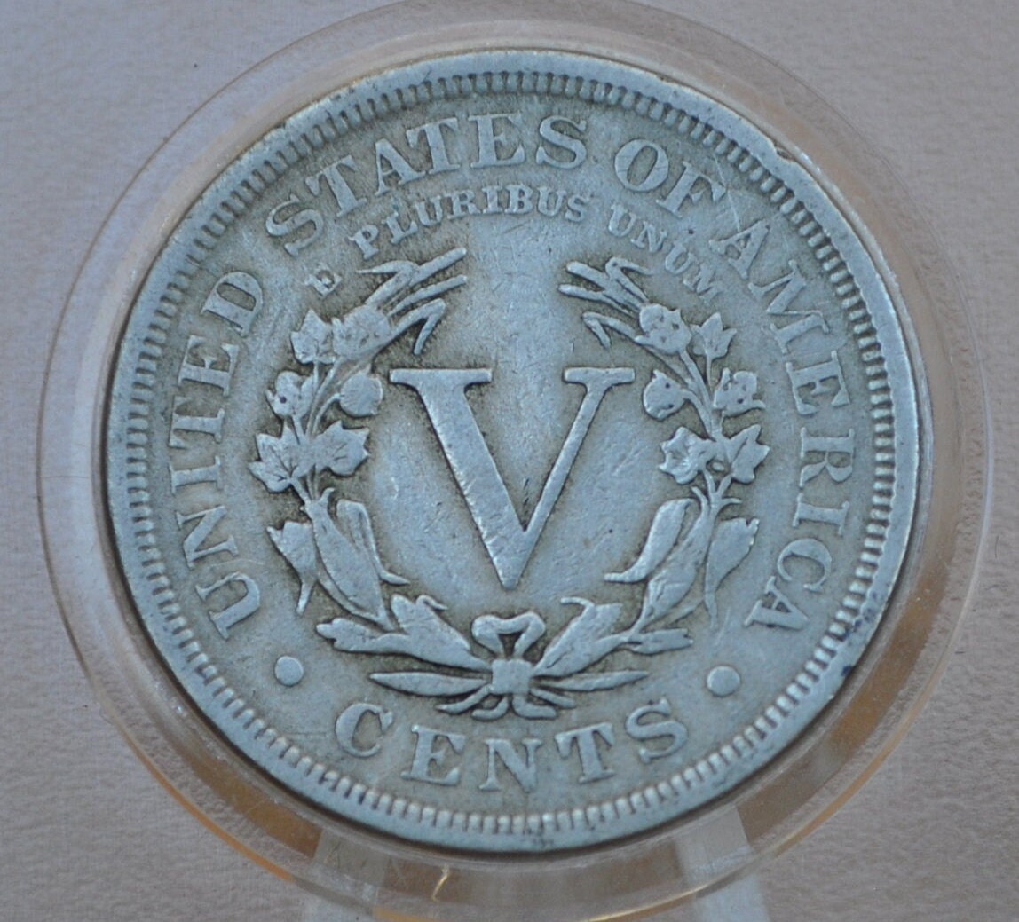 1905 V Nickel - 1905 Liberty Head Nickel - VG (Very Good) Condition - Liberty Nickel - 1905 Nickel Barber Design - Collectible, Jewelry