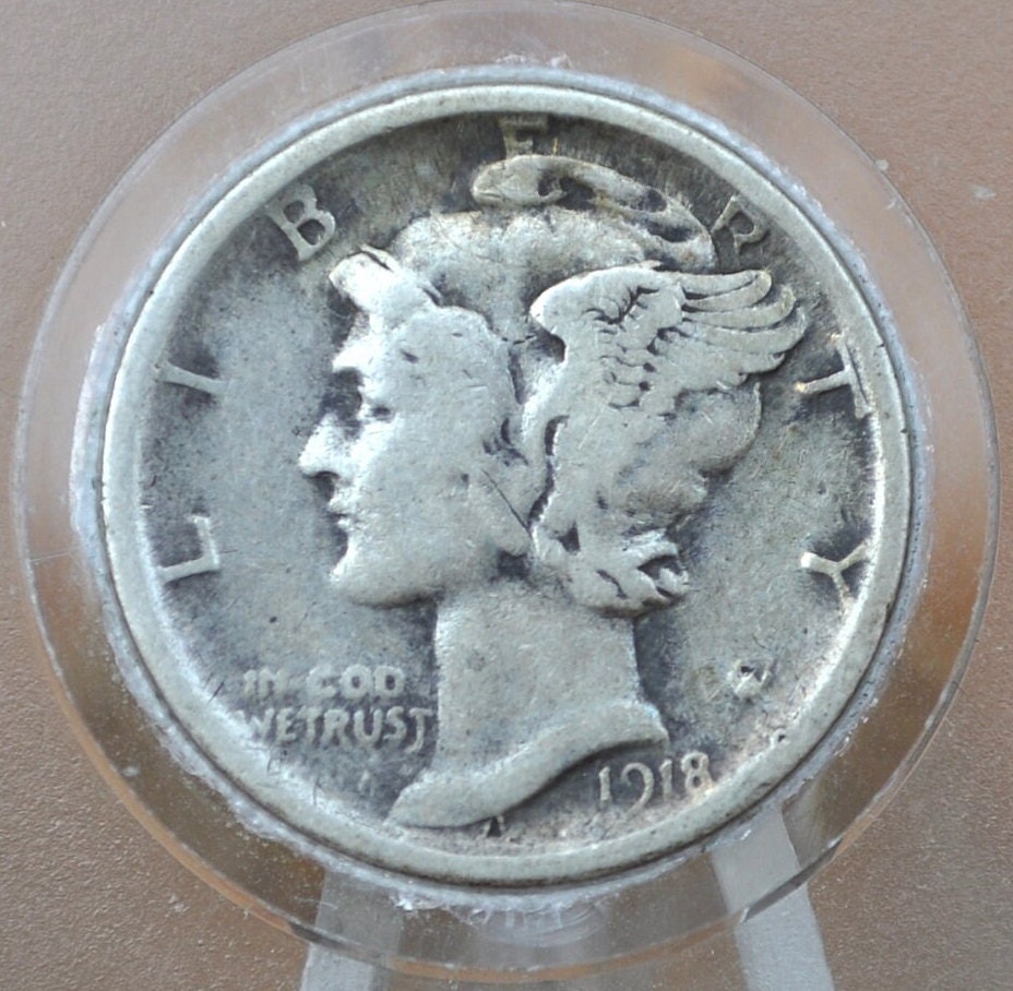 1918 P,D,S Mercury Dimes - Choose by Mint & Grade -Denver Mint- 1918 S Silver Dime - 1918 D Winged Liberty Head Dime 1918 San Francisco