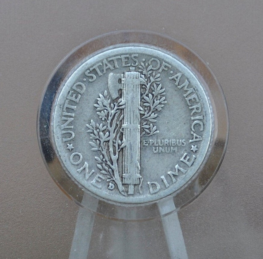 1918-D Mercury Dime - AG-F (About Good to Fine) Grade -Denver Mint- 1918 D Silver Dime - 1918 D Winged Liberty Head Dime - Silver Dime