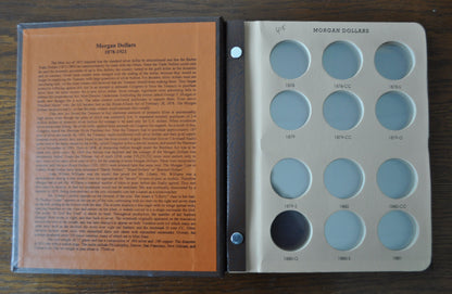 Dansco Morgan Dollar Album 1878-1890, Used, No. 7178 Morgan Silver Dollars, Dansco Album