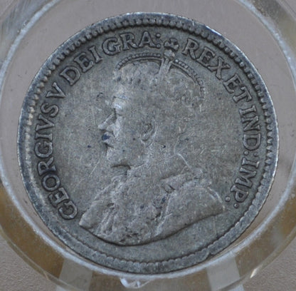1913 Canadian Silver 5 Cent Coin - VF (Very Fine) - King George - Canada 5 Cent Sterling Silver 1912 Canada