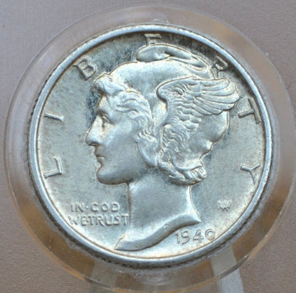 1940 Mercury Silver Dime PDS -Choose by Mint: P,D,S- XF-AU (Extremely Fine +) Grade - 1940S Silver Dime 1940D Winged Liberty Dime 1940P Dime