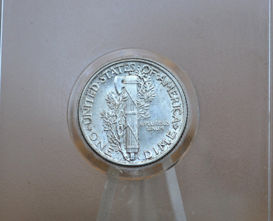 1941 Mercury Dime - MS62 (Uncirculated) Full Split Bands - Philadelphia Mint - 1941 FB Liberty Head Dime - 1941P Mercury Dime Full Band