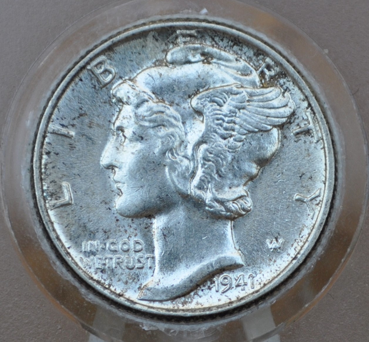 1941 Mercury Dime - MS62 (Uncirculated) Full Split Bands - Philadelphia Mint - 1941 FB Liberty Head Dime - 1941P Mercury Dime Full Band