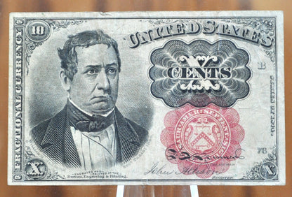 5th Issue Fractional Currency 10 Cent (Fr#1265 and 1266) - Choose by Grade/Condition - 1849-1850 Fifth Issue Fractional, Short Key, Long Key