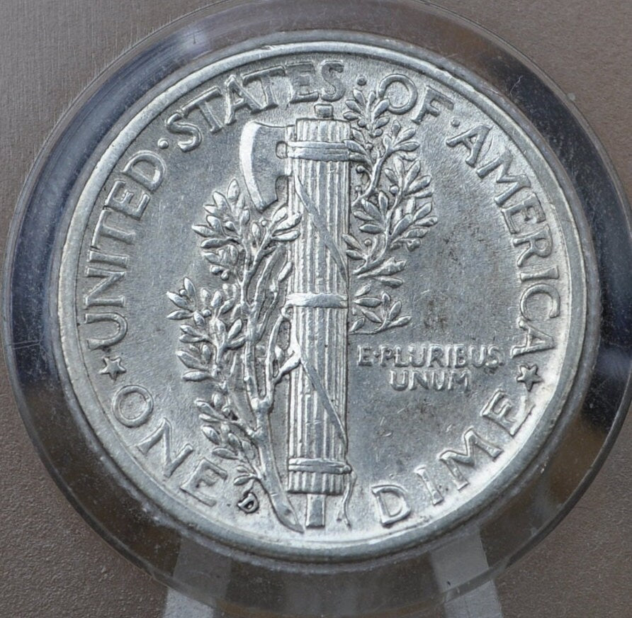 1942-D Mercury Silver Dime - XF-AU (Extremely Fine) Grade - Great Detail - 1942D Mercury Head / 1942D Winged Liberty Head Dime