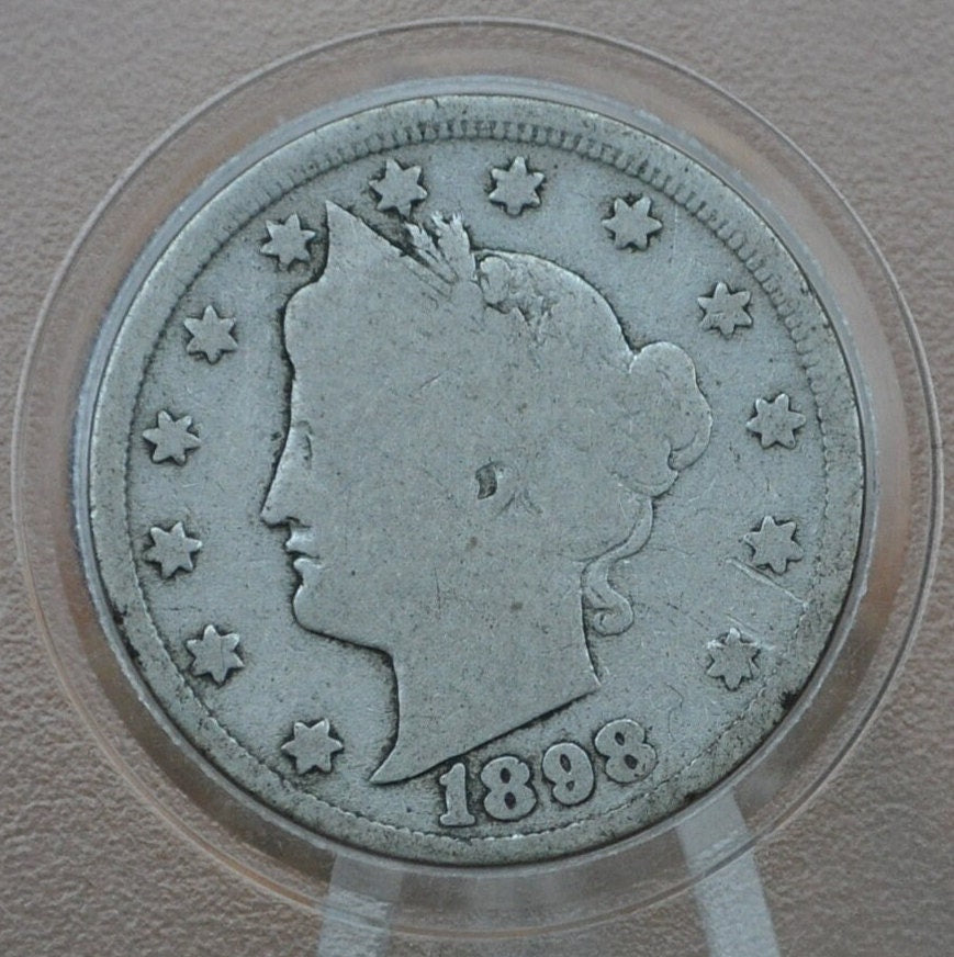 1898 V Nickel - VG-VF (Very Good to Very Fine) Choose by Grade - 1898 Liberty Head Nickel - Philadelphia Mint Better Date Nickel Collection