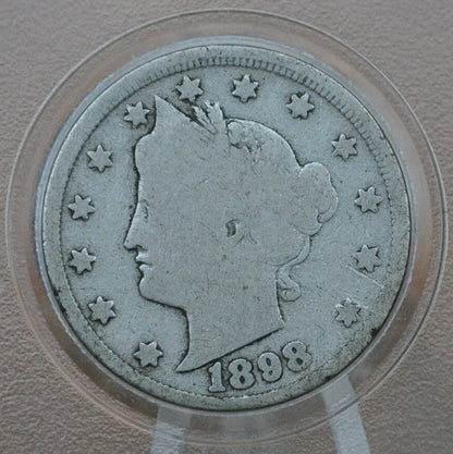 1898 V Nickel - VG-VF (Very Good to Very Fine) Choose by Grade - 1898 Liberty Head Nickel - Philadelphia Mint Better Date Nickel Collection