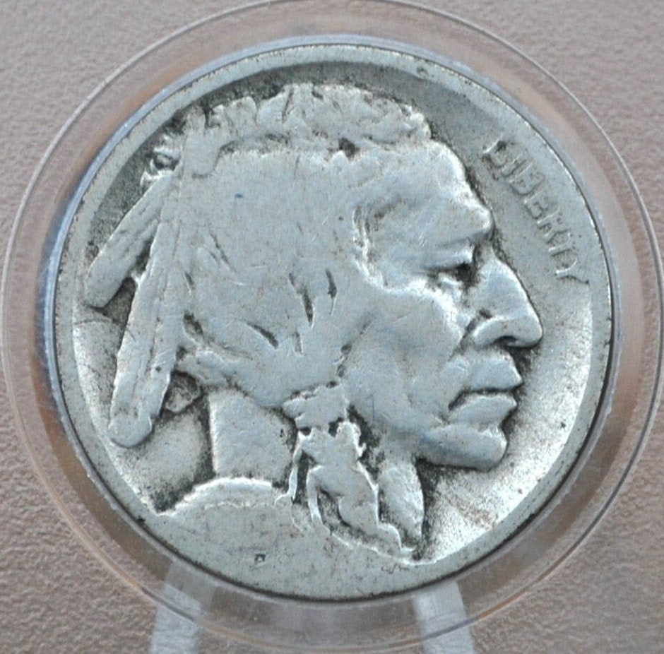 1919-D Buffalo Nickel - G (Good) Condition with prior corrosion - Denver Mint - 1919D Nickel 1919-D Indian Head Nickel 1919 D - Better Date