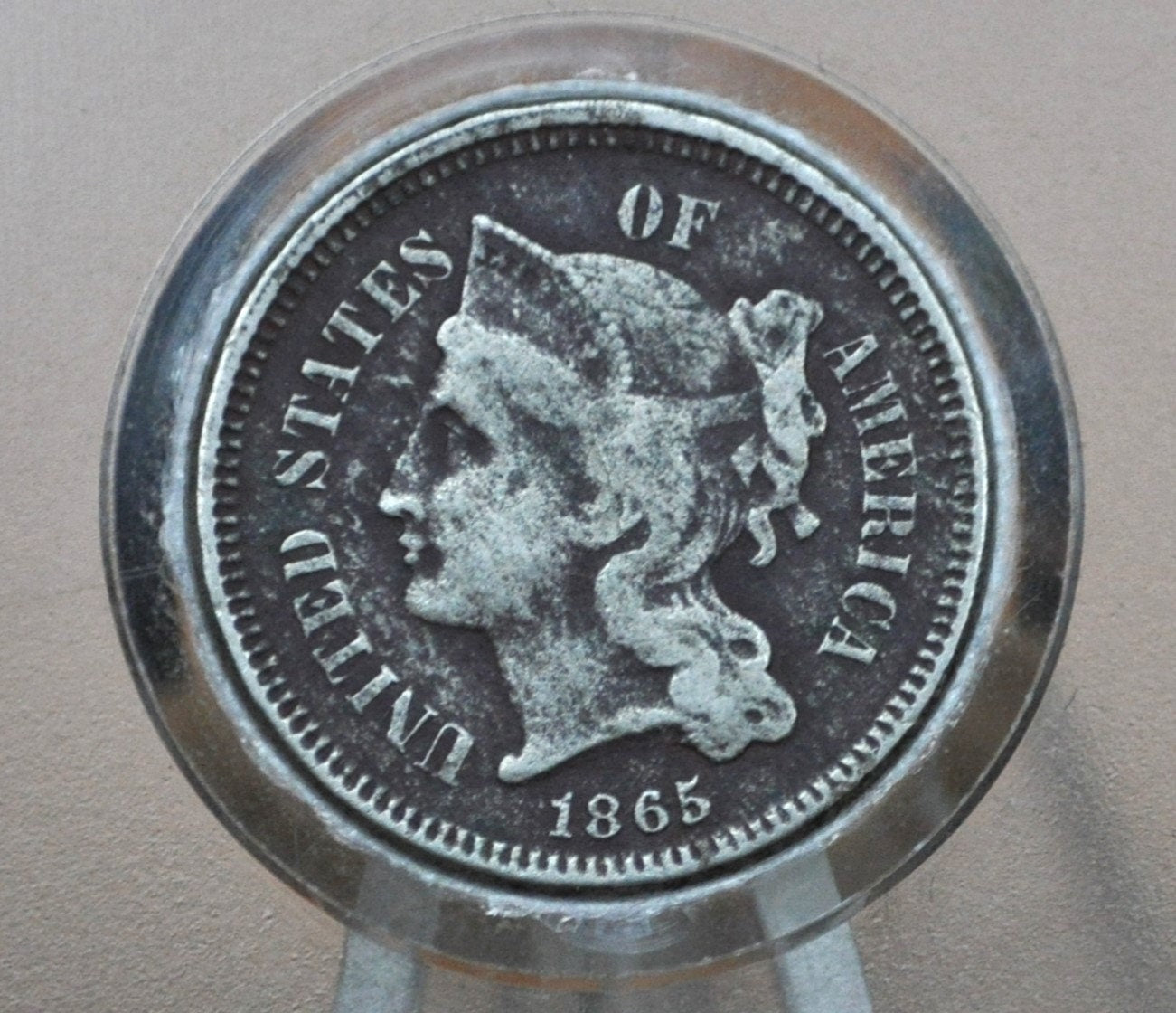 1865 Three Cent Nickel - Choose by Grade - Civil War Era Three-Cent 1865 3 Cent Coin - Nickel Composition