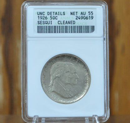 1926 Sesquicentennial American Independence Silver Commemorative Half Dollar - ANACS Unc. Details, Cleaned - 1926 American Independence Half