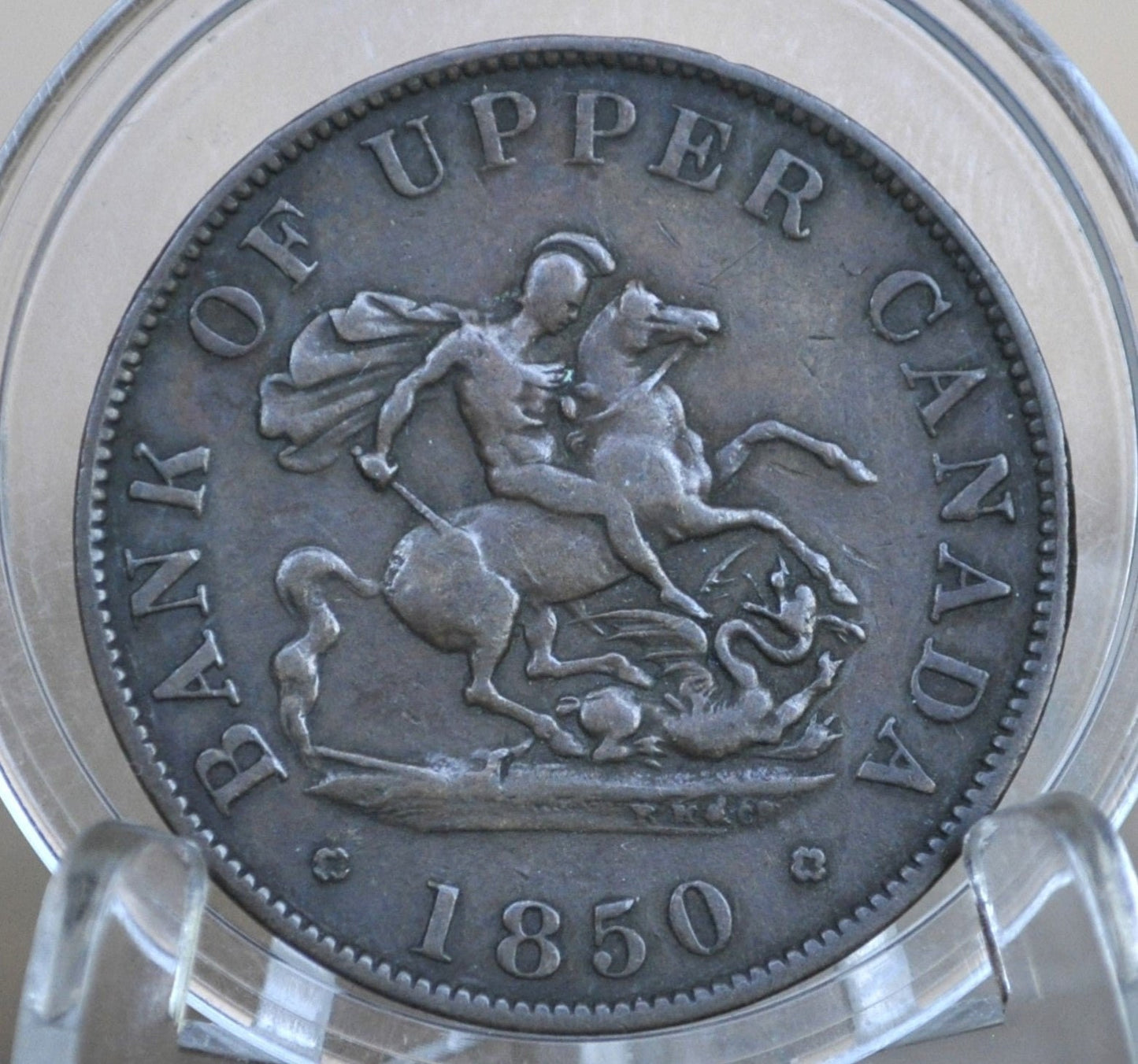 1850 Bank of Upper Canada Half Penny - 1/2 Penny Bank Token - Great Condition