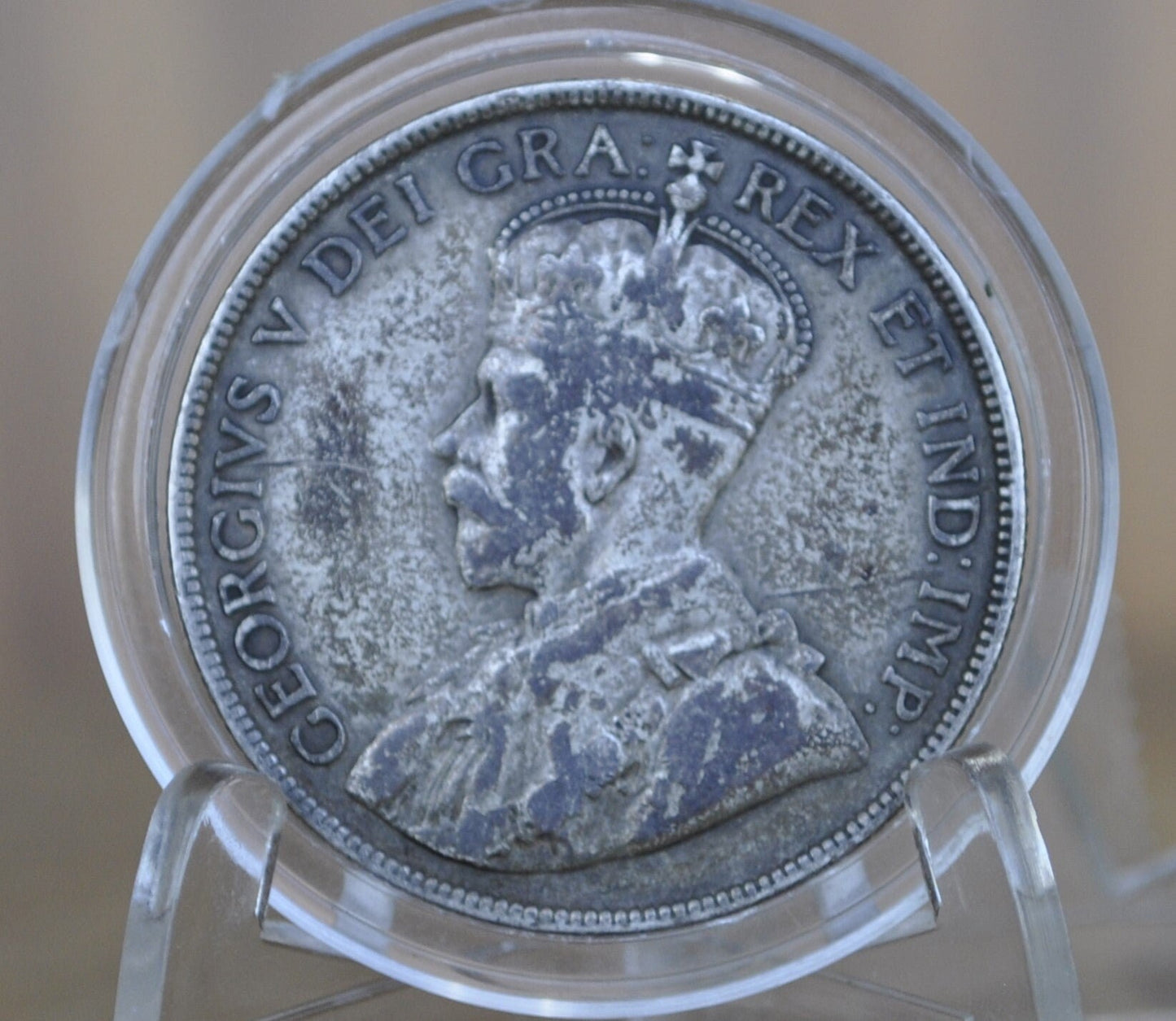 1918 Newfoundland 50 Cents - VF (Very Fine) Grade / Condition - King George V - Fifty Cents Newfoundland 1918 Silver - Silver Half Dollar 19