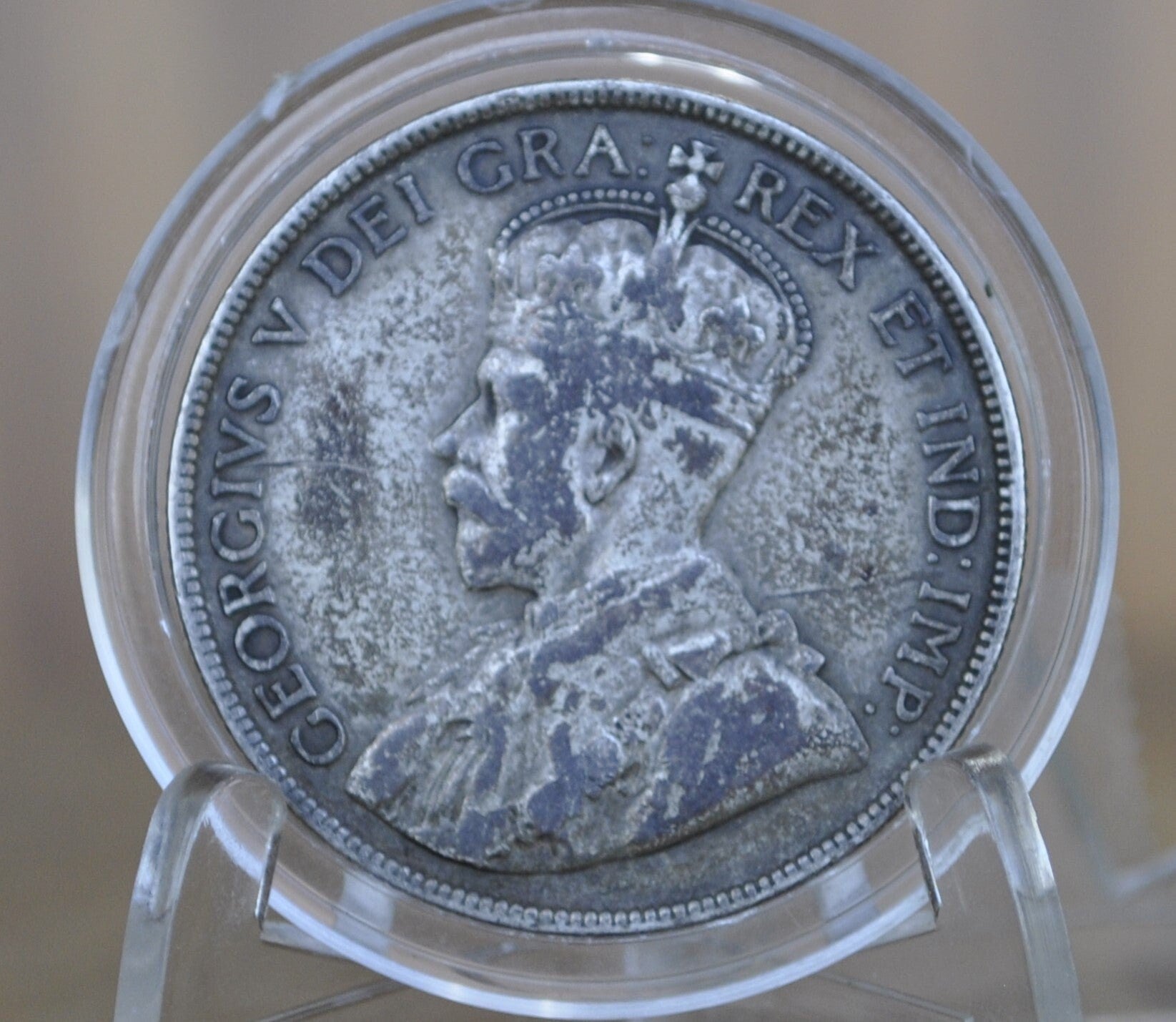 1918 Newfoundland 50 Cents - VF (Very Fine) Grade / Condition - King George V - Fifty Cents Newfoundland 1918 Silver - Silver Half Dollar 19