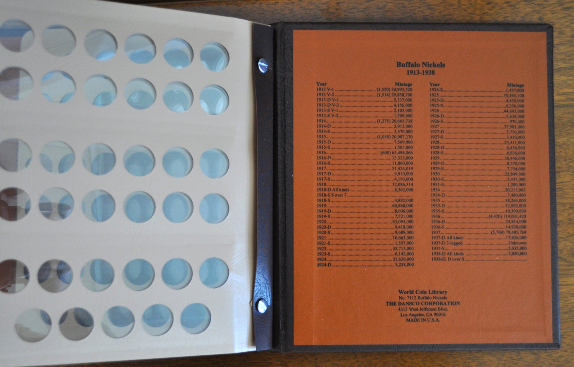 Dansco Nickel Albums, Liberty Head, Buffalo, Jefferson - Multiple Types! No. 7112 Buffalo Nickels Dansco 7111 Liberty, 7113 Jefferson