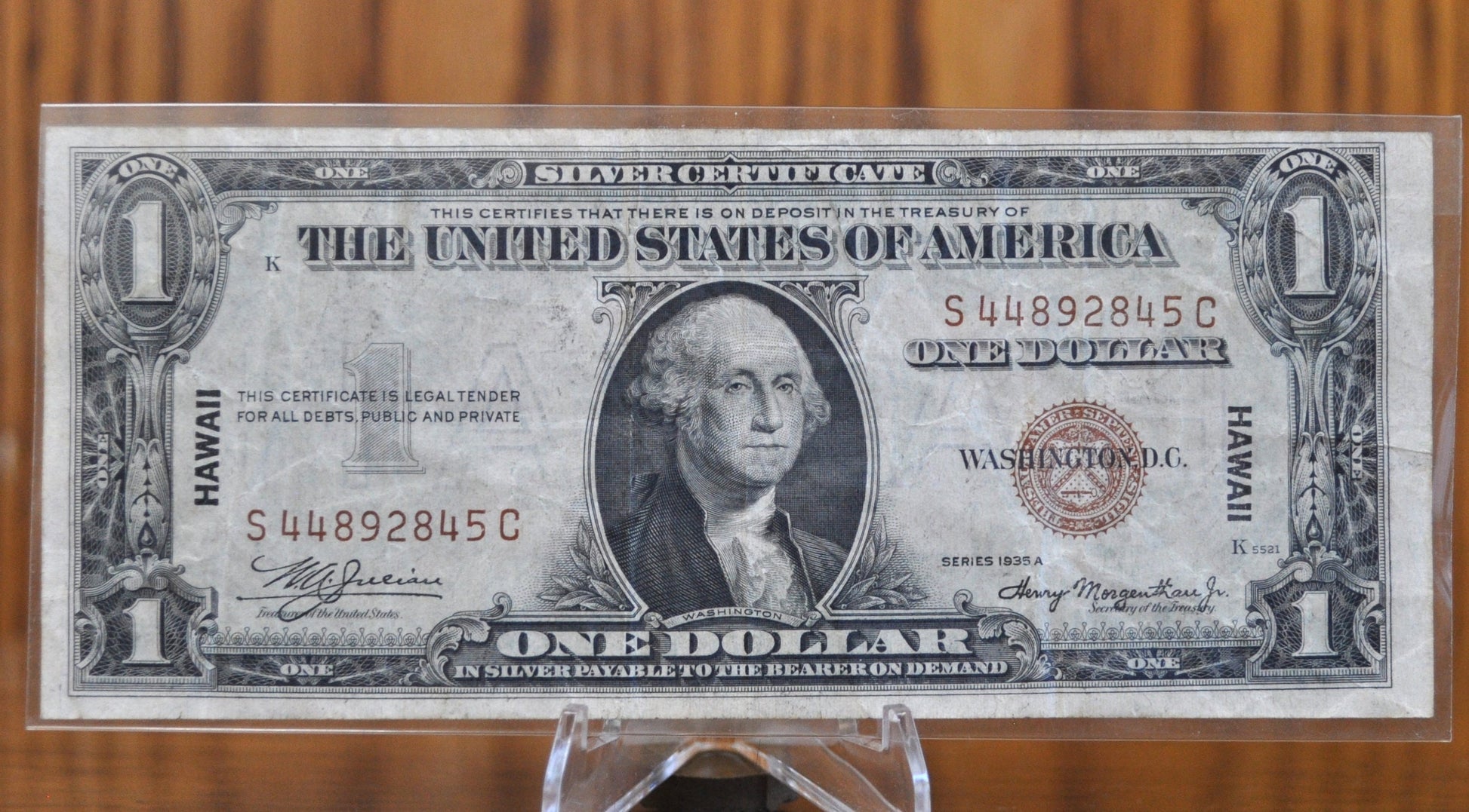 1935-A Hawaii Silver Certificate - XF (Choice XF) Grade / Condition - 1935 A Hawaii Series Silver Cert Brown Seal 1942 Hawaii Overprint Note