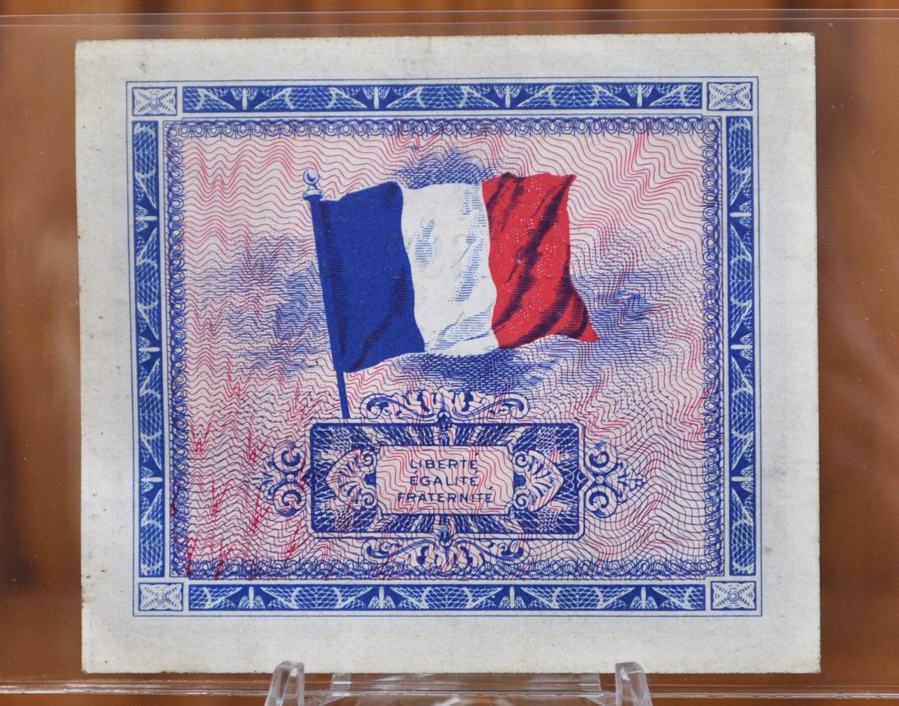 1944 France 2 Franc Paper Note - WWII Era French Bank Note, Beautiful Artwork - French 2 Francs Banknote